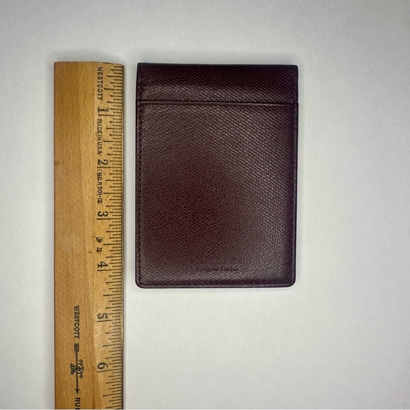 Authentic Sotania European Leather Card Money Holder w Map, Brown/Red 4.5” 3” - Picture 10 of 10